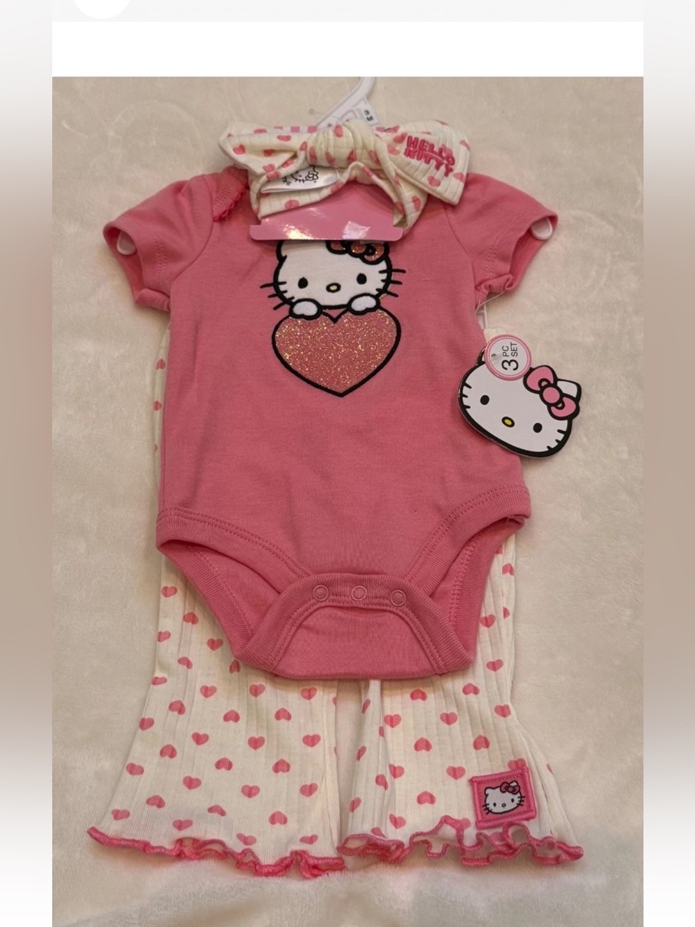 Hello Kitty Pink Heart Infant Pant Set